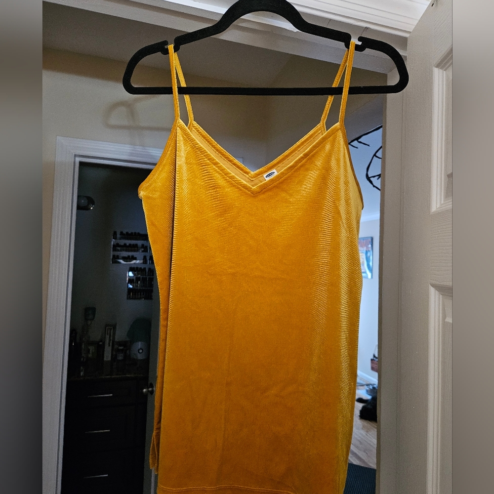 NWOT Old Navy Golden Yellow Velvet Tank